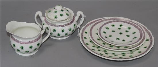 A Graham Sutherland for Foley Green Stars five piece part teaset, (sugar bowl a.f.)